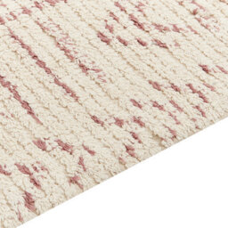 Beliani Beige Cotton Geometric Flatweave Rug 160 X 230 Cm - Hand-Tufted Low Pile - thumbnail 3