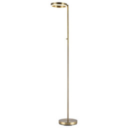 Happy Homewares Modern Led Halo Ring Floor Lamp In Antique Brass With Cct Dimmer - thumbnail 3