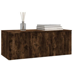 Berkfield Durable Tv Cabinet Smoked Oak 80X34X30 Cm Engineered Wood - thumbnail 3