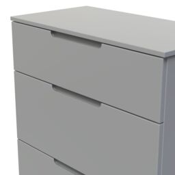 Messina Ready Assembled Matt Grey No Effect 3 Drawer Deep Chest (H)875mm (W)740mm (D)390mm - thumbnail 3