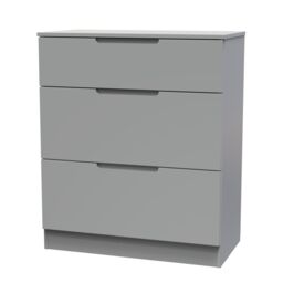 Messina Ready Assembled Matt Grey No Effect 3 Drawer Deep Chest (H)875mm (W)740mm (D)390mm - thumbnail 2