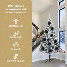 Vidaxl Christmas Bauble Set Xxl 3 Pcs Black Plastic - thumbnail 6