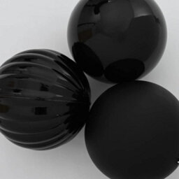 Vidaxl Christmas Bauble Set Xxl 3 Pcs Black Plastic - thumbnail 4