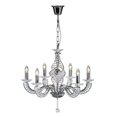 Luminosa Lighting Luminosa Santo Pendant 6 Light E14 Polished Chrome/crystal - image 1