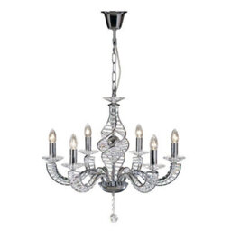 Luminosa Lighting Luminosa Santo Pendant 6 Light E14 Polished Chrome/crystal - thumbnail 1