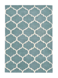 Ogee Duck Egg Wool Geometric Luxurious Modern Handmade Easy To Clean Rug For Living Room And Bedroom-120Cm X 170Cm - thumbnail 5