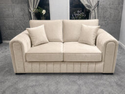 Lilly Plush Velvet Sofa - Modern Sofa Collection - Cream 2 Seater