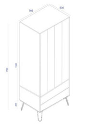Core Products Augusta Industrial 2 Door, 2 Drawer Pine Wardrobe H176.0Cm X W76.5Cm X D53.0Cm - thumbnail 8