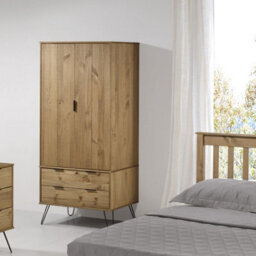 Core Products Augusta Industrial 2 Door, 2 Drawer Pine Wardrobe H176.0Cm X W76.5Cm X D53.0Cm - thumbnail 1