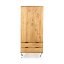 Core Products Augusta Industrial 2 Door, 2 Drawer Pine Wardrobe H176.0Cm X W76.5Cm X D53.0Cm - thumbnail 2