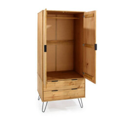 Core Products Augusta Industrial 2 Door, 2 Drawer Pine Wardrobe H176.0Cm X W76.5Cm X D53.0Cm - thumbnail 5