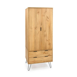 Core Products Augusta Industrial 2 Door, 2 Drawer Pine Wardrobe H176.0Cm X W76.5Cm X D53.0Cm - thumbnail 3