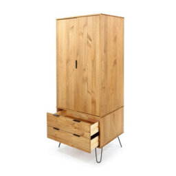 Core Products Augusta Industrial 2 Door, 2 Drawer Pine Wardrobe H176.0Cm X W76.5Cm X D53.0Cm - thumbnail 4