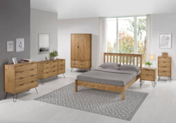 Core Products Augusta Industrial 2 Door, 2 Drawer Pine Wardrobe H176.0Cm X W76.5Cm X D53.0Cm - thumbnail 7