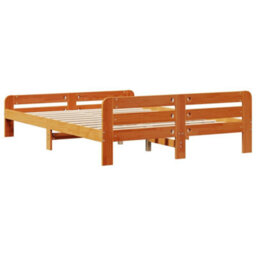Berkfield Bed Frame Without Mattress Wax Brown 150X200 Cm King Size Solid Wood Pine - thumbnail 6