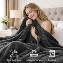 Pamposh Flannel Fleece Single Throw Blankets Microfiber Solid Blanket For Bed And Couch Ultrasoft Lightweight Plush Fleece Blanket - thumbnail 3
