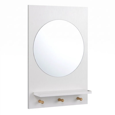 Costway Wooden Wall-Mounted Mirror With Wall Brackets & Expansion Screws For Entryway - image 1