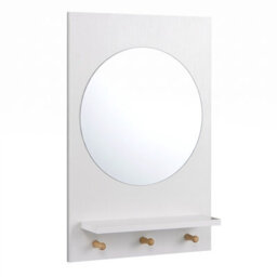 Costway Wooden Wall-Mounted Mirror With Wall Brackets & Expansion Screws For Entryway - thumbnail 1