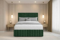 "Nexus Verona Plush Divan, Emerald, 26"" Hb + 12"" Fb, 4 Drawers, Open Coil Mattress, King" - thumbnail 3