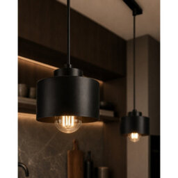 Luminosa Lighting Luminosa Simply Bar Pendant Ceiling Light Black 2X E27 - thumbnail 3