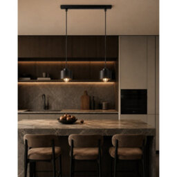 Luminosa Lighting Luminosa Simply Bar Pendant Ceiling Light Black 2X E27 - thumbnail 2