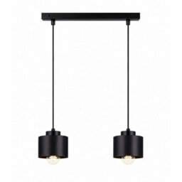 Luminosa Lighting Luminosa Simply Bar Pendant Ceiling Light Black 2X E27 - thumbnail 1