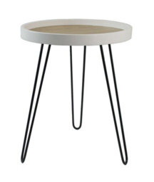 Aspect Furniture Maisie Mdf And Steel Side Table-Ash Veneer Top, Black Hairpin Style Leg - thumbnail 2