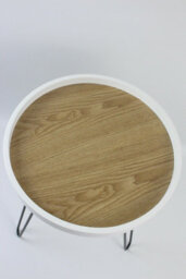 Aspect Furniture Maisie Mdf And Steel Side Table-Ash Veneer Top, Black Hairpin Style Leg - thumbnail 3