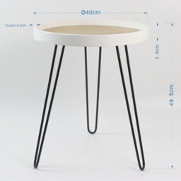 Aspect Furniture Maisie Mdf And Steel Side Table-Ash Veneer Top, Black Hairpin Style Leg - thumbnail 4