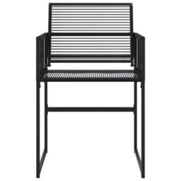 Garden Chairs 4 Pcs Black Poly Rattan - thumbnail 4