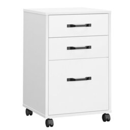 LEDREM Mobile File Cabinet, 3 Drawers Filing Cabinet With Wheels, For Home Office, For A4, Letter Sized Documents, Cloud White - thumbnail 2