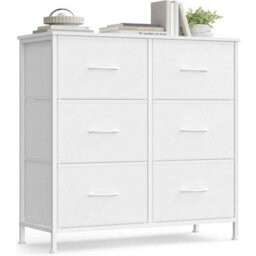 6-Drawer Fabric Storage Cabinet, Freestanding Chest Of Drawers For Bedroom, Hallway, Closet And Living Room, White - thumbnail 6