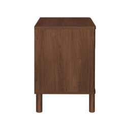Sweeek - Set Of 2 Vintage Bedside Tables With Wood Decor And Cane, 2 Drawers Walnut 40X35X50 Cm - Etta - thumbnail 7