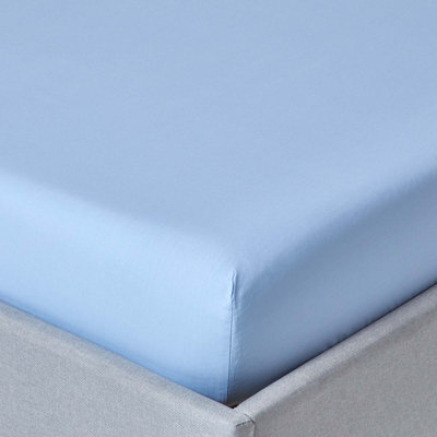 Homescapes Blue Egyptian Cotton Deep Fitted Sheet 200 Tc, King - image 1