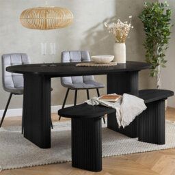 Birlea Axel Fluted Dining Bench Black