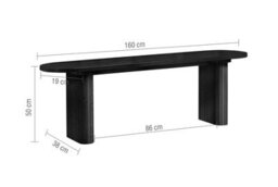 Birlea Axel Fluted Dining Bench Black - thumbnail 9