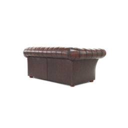 Chesterfield 2 Seater Antique Brown Real Leather Sofa Settee Bespoke In Balmoral Style - thumbnail 9