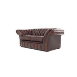 Chesterfield 2 Seater Antique Brown Real Leather Sofa Settee Bespoke In Balmoral Style - thumbnail 6