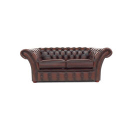 Chesterfield 2 Seater Antique Brown Real Leather Sofa Settee Bespoke In Balmoral Style - thumbnail 5