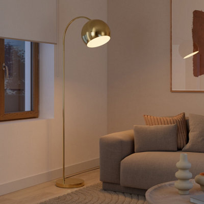 GoodHome Kotenay Gloss Brass Effect Floor Lamp - image 1