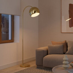 GoodHome Kotenay Gloss Brass Effect Floor Lamp