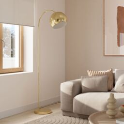 GoodHome Kotenay Gloss Brass Effect Floor Lamp - thumbnail 2