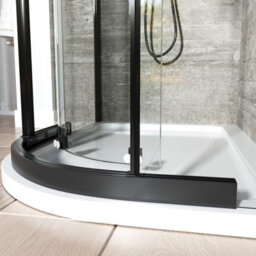 Bathroom City Odessa Matt Black 1200X800mm Offset Quadrant Shower Enclosure With Slimline Tray And Waste 8mm Glass - thumbnail 4
