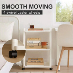 3-Tier White Storage Trolley Kitchen Bathroom Laundry - thumbnail 4