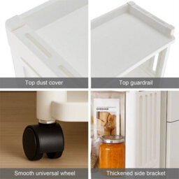 3-Tier White Storage Trolley Kitchen Bathroom Laundry - thumbnail 3