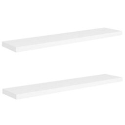 Berkfield Floating Wall Shelves 2 Pcs White 120X23.5X3.8 Cm Mdf - thumbnail 2