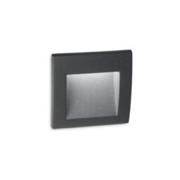 Ideal Lux Luminosa Wire Led Outdoor Square Recessed Wall Light Anthracite Ip65, 3000K