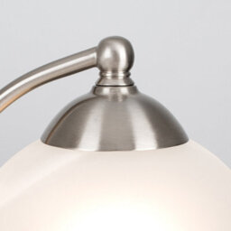 Valuelights Stamford Curved Brushed Chrome And Frosted Glass Bedside Table Lamp - thumbnail 3
