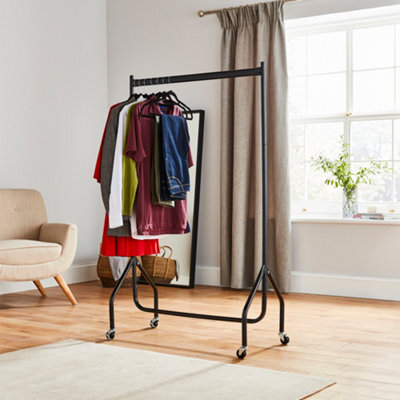 House Of Home 3Ft Long X 5Ft Heavy Duty Clothes Rail In Black Metal - image 1