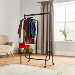 House Of Home 3Ft Long X 5Ft Heavy Duty Clothes Rail In Black Metal - thumbnail 1